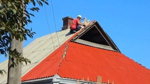 Покраска шифера . Первый слой