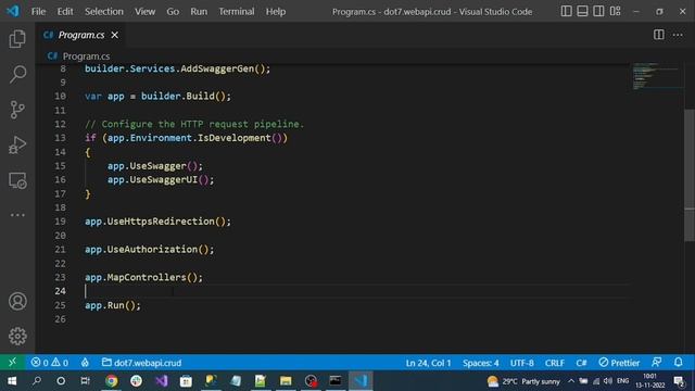 #1 | .NET 7 | Web API | Entity Framework Core | CRUD Example | Setup Project & Database Context