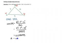 Trig Acute Triangles - Cosine Law (Solving for angle)