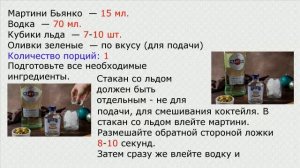 Коктейль Мартини с водкой