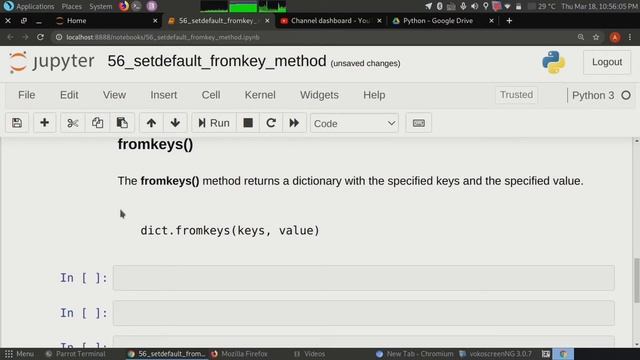 #56 SetDefault() , Fromkey() Methods | How To Use Setdefault() , Fromkey() Method In Python