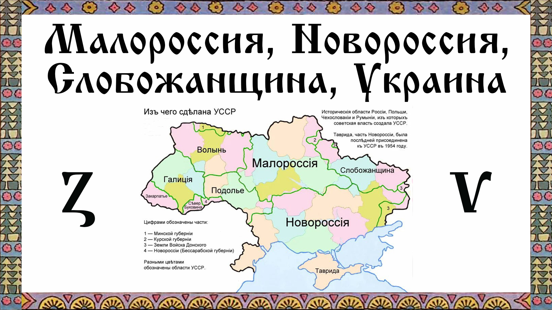 Малороссия, Новороссия, Слобожанщина, Украина