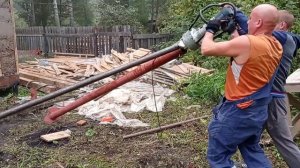 Закрутка винтовых свай вручную. Часть 1-я