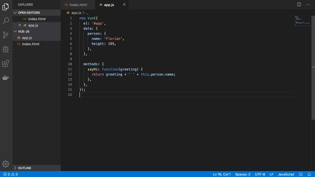 Methoden und Data-Binding | Vue.js in a Nutshell