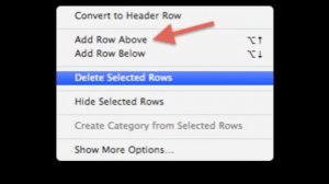 Numbers: adding rows