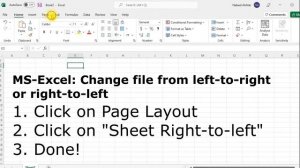 Switch Excel File from Left to Right | Change Excel File Orientation