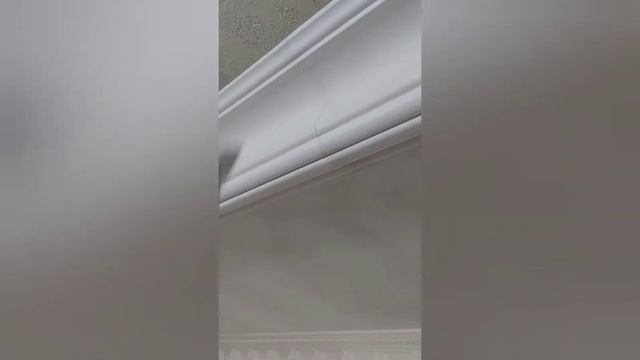 Заделка стыков потолочного плинтуса.