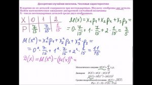 Дискретная случайная величина.  Числовые характеристики