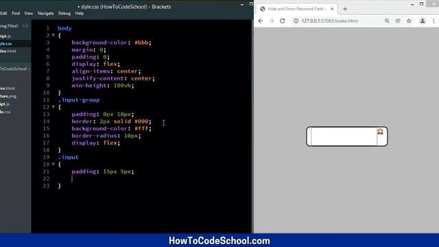 Password Hide and Show with Toggle Emoji Button using HTML CSS and JavaScript | HowToCodeSchool.com смотреть онлайн