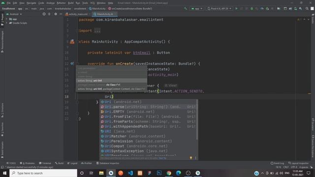 Email Intent in Android Studio | Kotlin | Android Tutorials