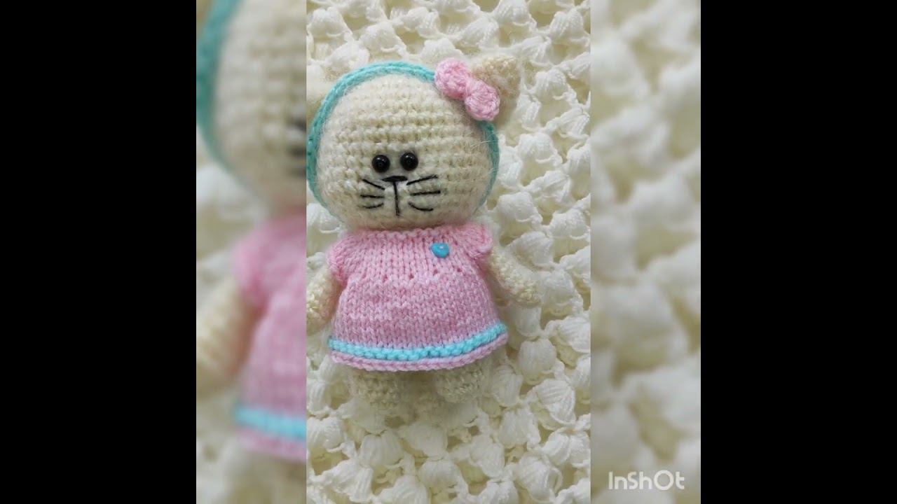 Котёнок с гардеробом. #вязаниекрючком #амигуруми