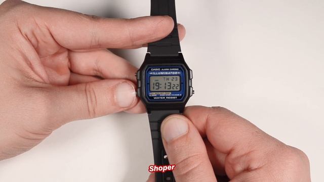 Обзор и настройка наручных часов CASIO F-105W-1A от Shoper. смотреть онлайн