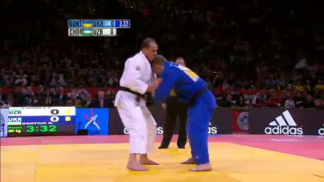 Judo Grand Slam Paris 2012: final -90kg CHORIEV, Dilshod (UZB) - GONTIUK, Roman (UKR) смотреть онлайн