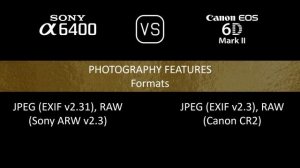 Sony A6400 vs. Canon EOS 6D Mark II: A Comparison of Specifications