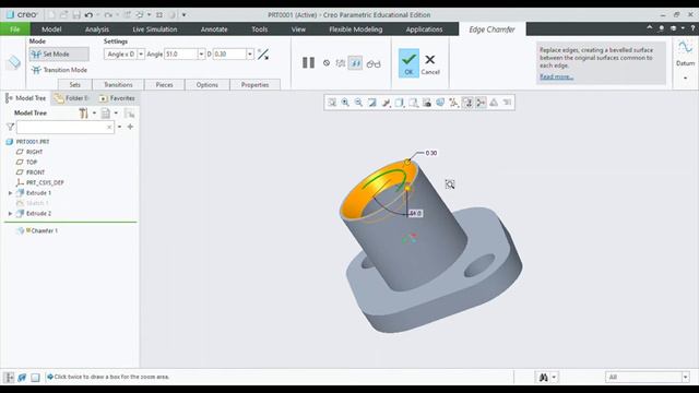 Basic 3D Modelling for Beginners in creo parametric 6.0 - part 1 смотреть онлайн