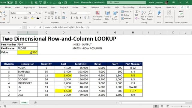 Two Dimensional Row-and-Column LOOKUP in Microsoft Excel смотреть онлайн