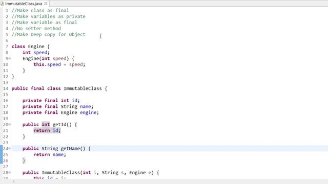 Java Tutorials : Create Immutable class in Java
