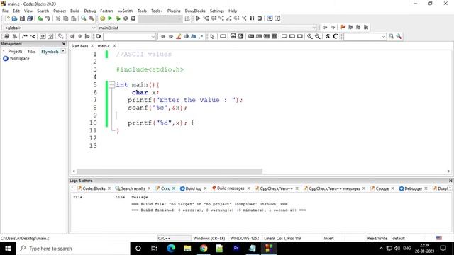 Program to Find ASCII Value | C Tutorial in Hindi #9