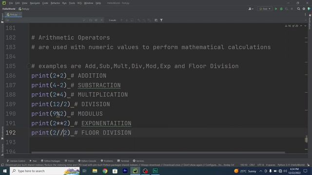 Arithmetic Operators in Python  |  Python Full Course #python #pythonprogramming #pythontutorial