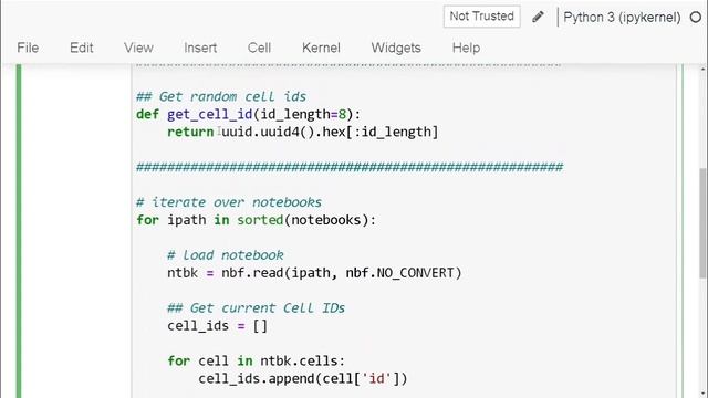 SOLVED : Python Jupyter Notebook validation failed: Non-unique cell id detected