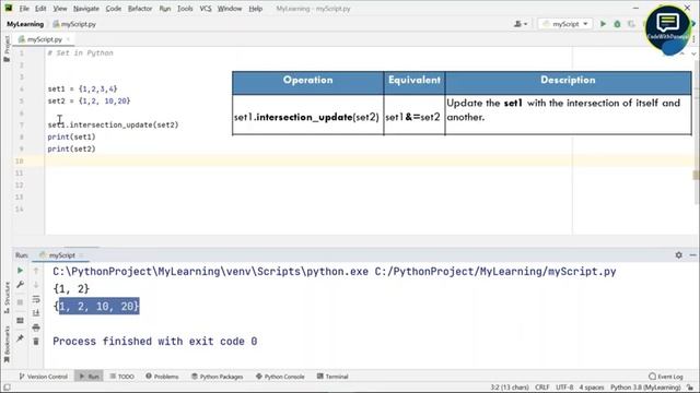 Set Operations | Union, Intersection, Difference, Subset, Superset | Python Tutorial in Hindi | #47