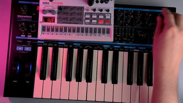 Acid Techno Korg Volca Sample + Novation Bass Station II (Free Vosyr Samples) смотреть онлайн