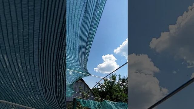 Затенение двора затеняющей сеткой своими руками.
