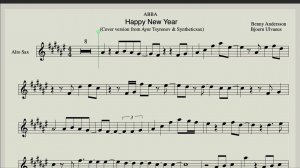 Abba - Happy New Year (Saxophone Alto Sheet Music) Dance Version - House Music