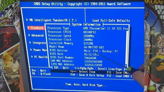 Обновление BIOS на материнской плате BIOS GA-MA770T-UD3 rev 1.4