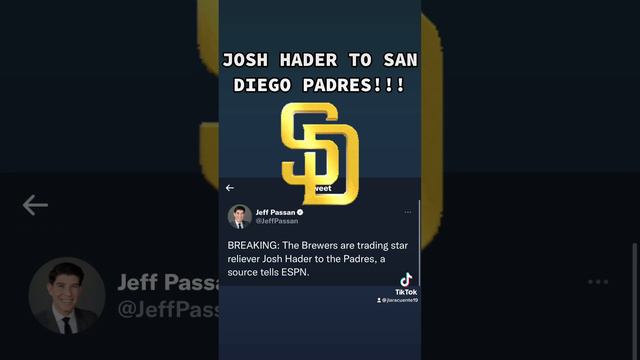 JOSH HADER TO SAN DIEGO PADRES!!!