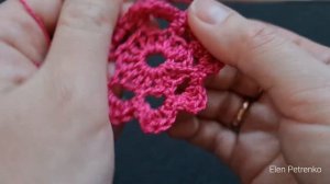 Цветок из пряжи крючком / красивый цветочек из пряжи / простой цветок