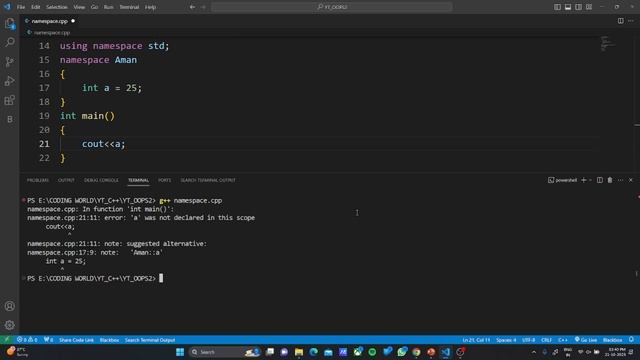 Namespace std in C++ || OOPS|| Basic to Advance level || #trend #education #coding #programming
