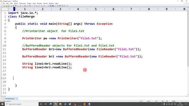 Java program to merge two files alternatively into third file смотреть онлайн