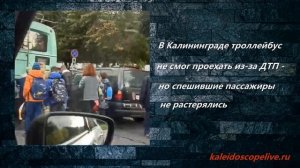 В Калининграде троллейбус не смог проехать из-за ДТП - но спешившие пассажиры не растерялись