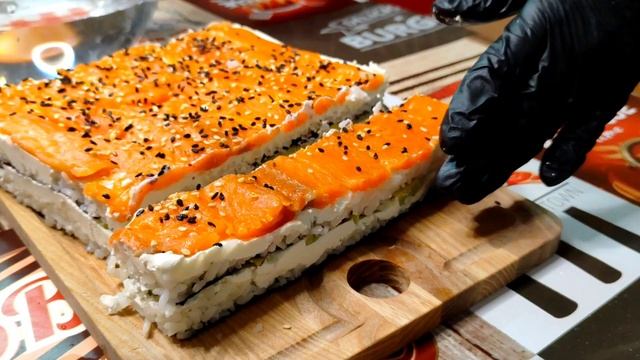 Шикарный СУШИ-ТОРТ, который ТОЧНО заменит роллы ФИЛАДЕЛЬФИЯ! Такие ЛЕНИВЫЕ РОЛЛЫ оценят ВСЕ!