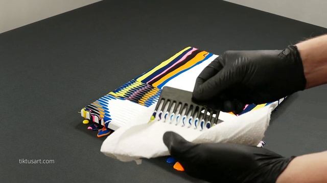 Liquid Hair Comb Technique - Acrylic Fluid Art смотреть онлайн