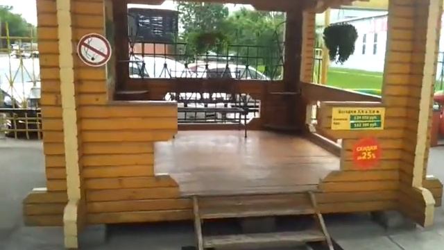 01. Саратов строительство под ключ - Беседка клееный брус 3,8х3,8м