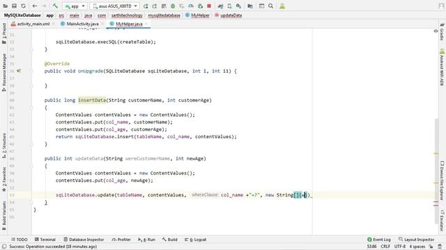 How to update data in sqlite database in android studio हिन्दी SQLite ...