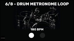 6/8 | Drum Metronome Loop | 180 BPM