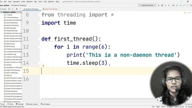 Advance python EP:37 daemon and non-daemon threads  |object oriented programming
