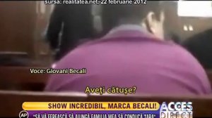 Giovani Becali, show la tribunal