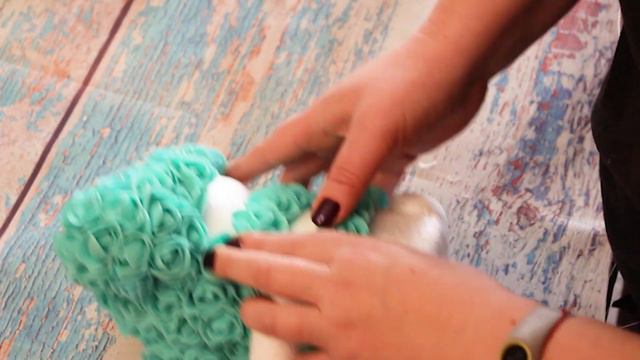 Мастер класс мишка из роз / Bear of roses with their hands