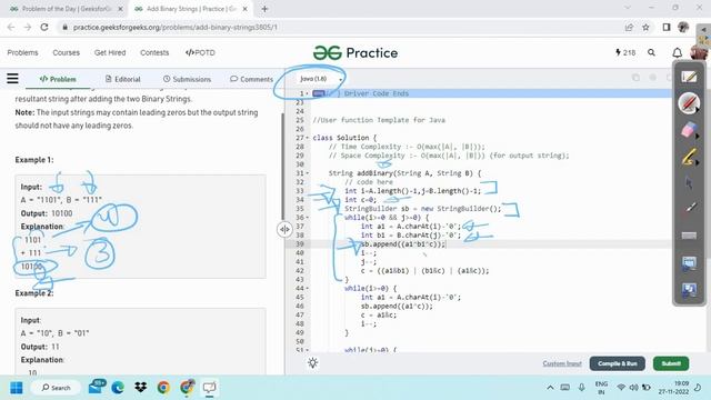 Add Binary Strings || GFG POTD || String || Amazon || Facebook || JAVA Code || C++ Code || Hindi ||