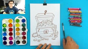 Сундук СОКРОВИЩ - рисуем и раскрашиваем