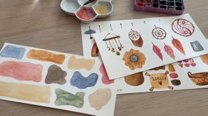 Boho nursery watercolor clipart