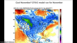 CFSV2 model predicts a cool November for much of the U.S