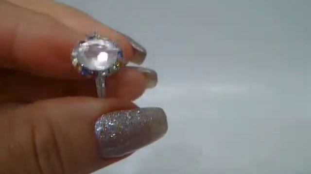 Кольцо с розовым кварцем, аметистом, хризолитом, гранатом Серебро 925 смотреть онлайн