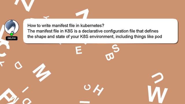 How to write manifest file in kubernetes? смотреть онлайн