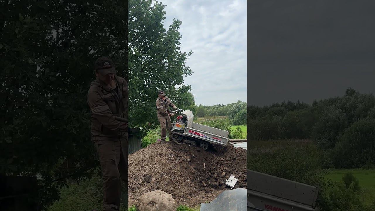 Японская самоходная телега YANMAR. #стройка #дача# #реконструкцияфундамента #подъем #diy смотреть онлайн