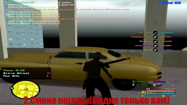 [Mod_Samp]#2 Оружие за спиной, эфекты розового, следы от пуль, смена погоды. смотреть онлайн